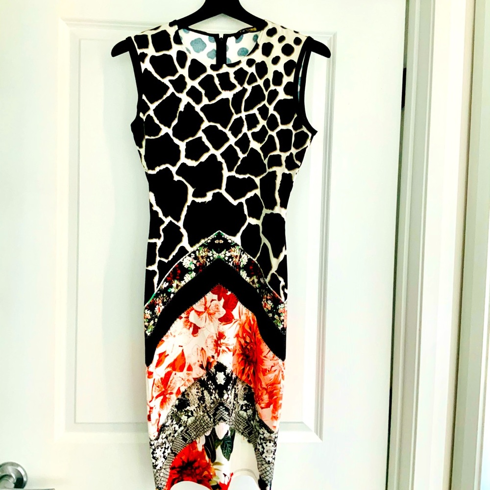 Roberto Cavalli animal/floral print dress size 6
